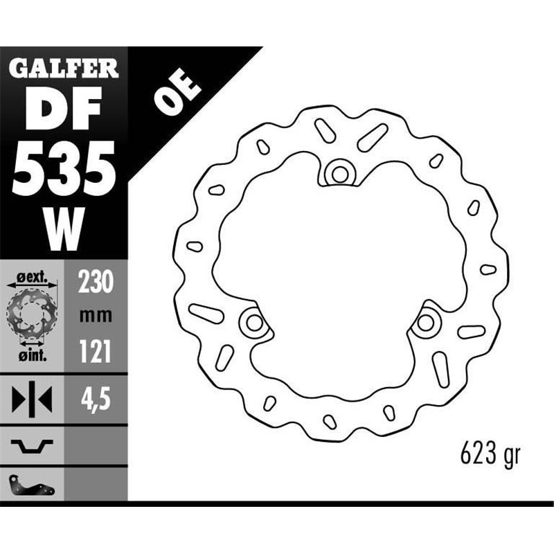 DISQUE GALFER AR  FIXE WAVE 230X121X4,5MM N-MAX