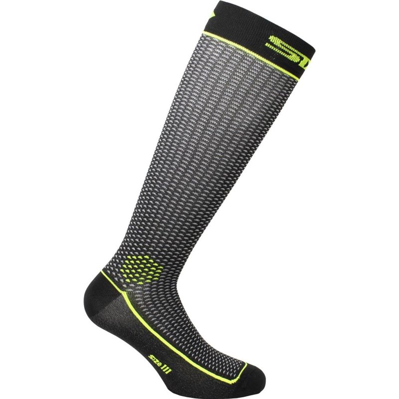 CHAUSSETTES SIXS LONG 2, YELLOW/BLACK CARBON, II 40-43