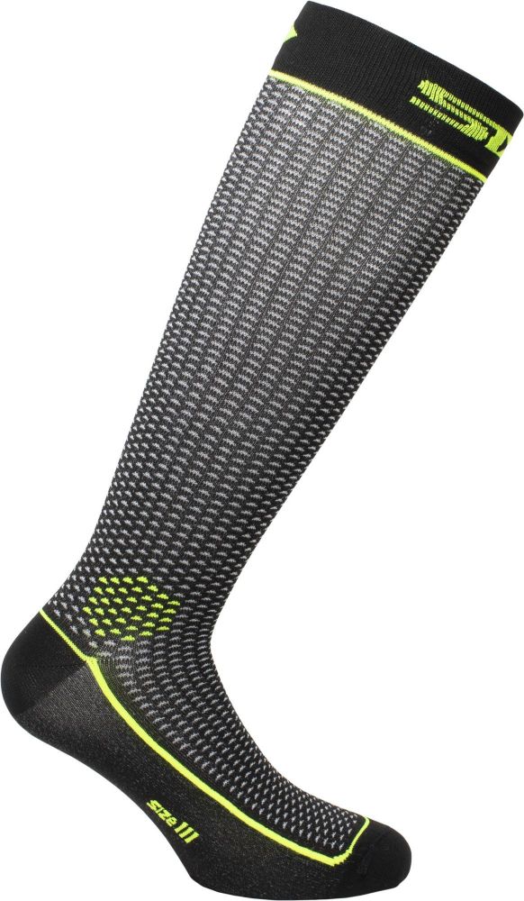 CHAUSSETTES SIXS LONG 2, YELLOW/BLACK CARBON, II 40-43