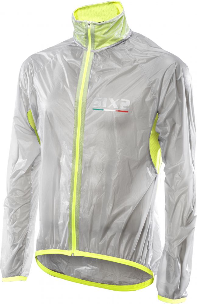 COUPE VENT SIXS GHOST TRANSPARENT JAUNE FLUO, XS/S
