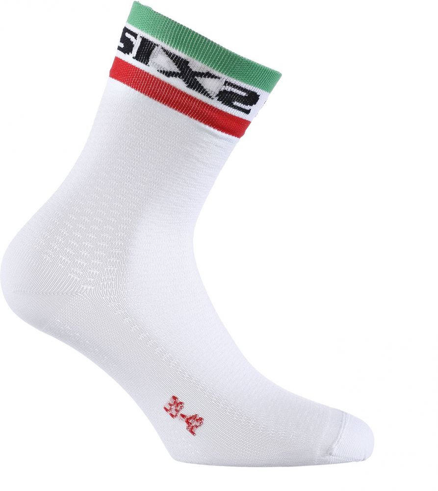 CHAUSSETTES SIXS SHORT S FLAG, ITALIE BLANC, 35-38 - HP