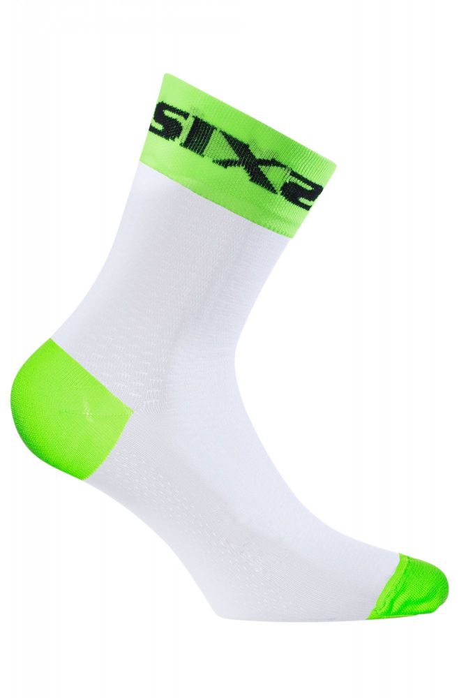 CHAUSSETTES SIXS WHITE SHORT, GREEN FLUO, 35/38 - HP