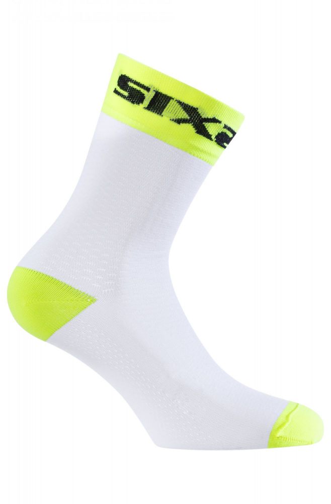 CHAUSSETTES SIXS WHITE SHORT, YELLOW FLUO, 35/38 - HP