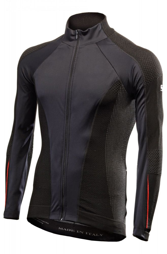 MAILLOT MOTO MANCHES LONGUES WINDSHELL SIXS WIND WT, BLACK/RED, L