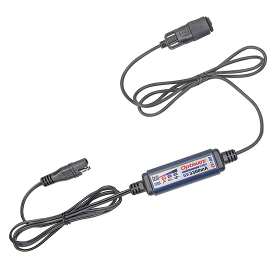 **O-108 Chargeur USB via SAE avec prolongateurs T108 TECMATE