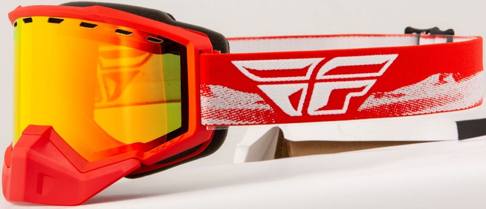 MASQUE FLY FOCUS SNOW RED/GREY W/ RED MIRROR/AMBER LENS