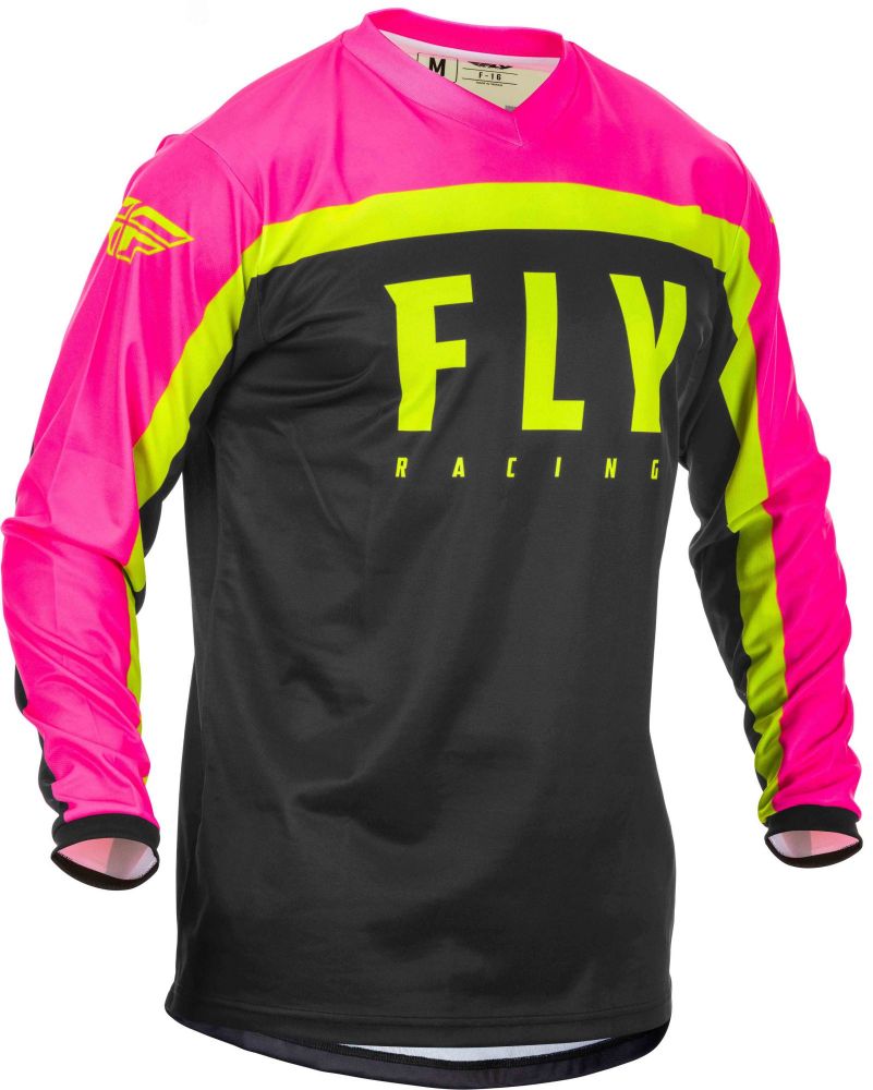 MAILLOT FLY F-16 2020 NEON ROSE/NOIR/JAUNE FLUO L